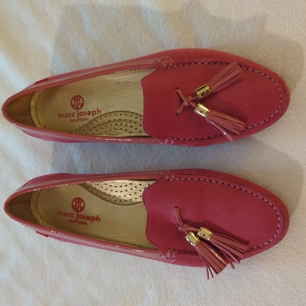 March Joseph pink suede loafer size 7